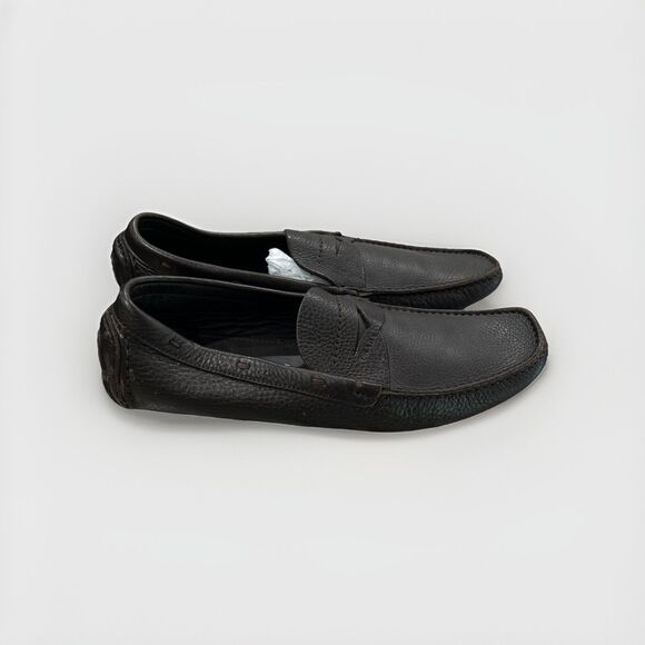 Prada Brown Leather Loafers Slip On Size 40 Women’s 10 / US Mens 7.5  0850 - Picture 1 of 9